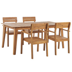 4 Seater Acacia Wood Garden Dining Set FORNELLI