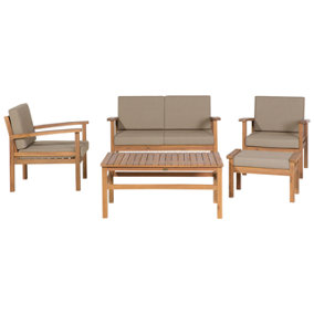 4 Seater Acacia Wood Garden Lounge Set Light MANILA