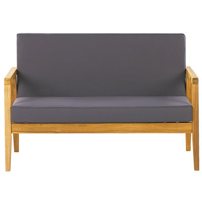 4 Seater Acacia Wood Garden Sofa Set Dark Grey PALLANO