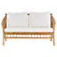 4 Seater Bamboo Wood Garden Sofa Set White MAGGIORE