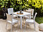4 Seater Garden Dining Set White FOSSANO