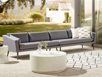 4 Seater Garden Sofa Grey LORETELLO