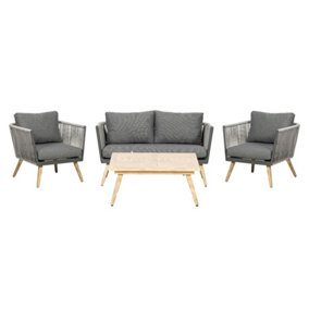4 Seater Lounging Coffee Garden Furniture Set Including Cushions