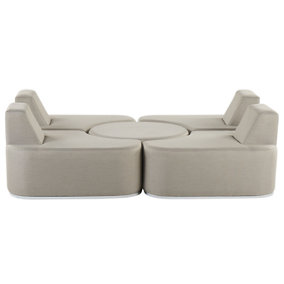 4 Seater Modular Garden Sofa Set Light Grey FABRO