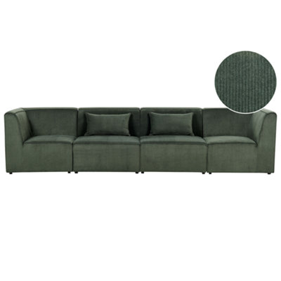 4 Seater Modular Jumbo Cord Sofa Dark Green LEMVIG