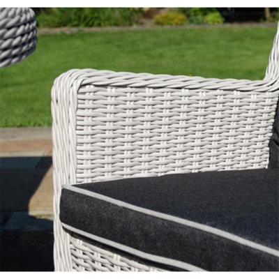 4 Seater Putty Grey Rattan Weave Garden Dining Set