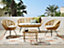4 Seater Rattan Sofa Set with Coffee Table Natural MARATEA/ CESENATICO