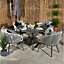 4 Seater Round Garden Set With 4 Rope Style Chairs Including Cushions