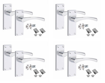 4 Set Victorian Scroll Astrid Door Sets with 3" HInges & Latch 120 x 40mm Polished Chrome Price Comparisons | Compare The Build