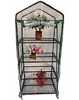 4 Shelves / Tiers Plastic Garden Greenhouse Green House / Grow House
