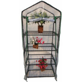 4 Shelves / Tiers Plastic Garden Greenhouse Green House / Grow House