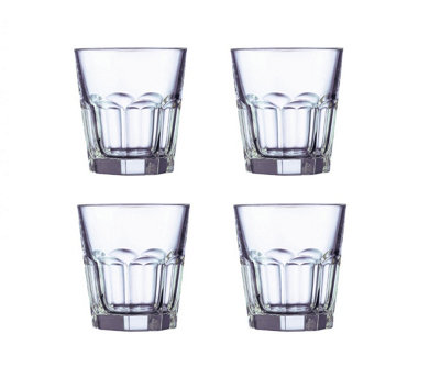 4 Short American Tumbler Glass Cooler Drinking Juice Cocktail Mojito Whisky 9oz