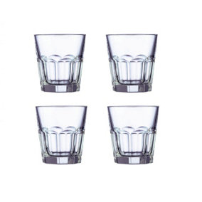 4 Short American Tumbler Glass Cooler Drinking Juice Cocktail Mojito Whisky 9oz