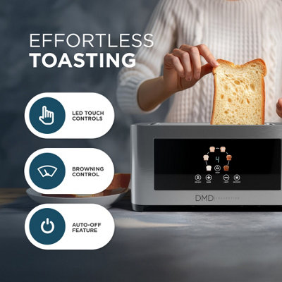 4 Slice Digital Touchscreen Toaster 1400W Stainless Steel