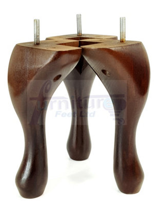 4 Solid Wood Furniture Legs 300mm High Queen Anne Replacement Feet 12 Inches M8