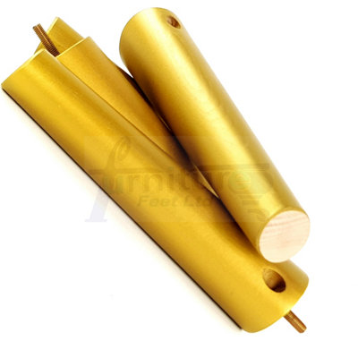 4 Solid Wood Turned Furniture Legs Replacement Mid Century Angled Retro Feet 240mm High M8 Sofa Chairs Stools Cabinets Beds Gold