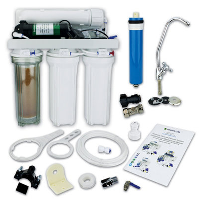 4 Stage Pumped Aquarium Reverse Osmosis Triple 75GPD Unit - Drop In ...