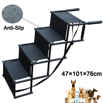 4 Stairs Folding Dog Ramp Steps Car Boot Access Ladder for Pet Dog Cat ...