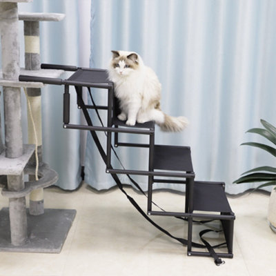 4 Steps Dog Steps Lightweight Folding Pet Stair Telescopic Puppy Cat ...