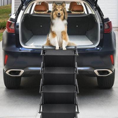 4 Steps Dog Steps Lightweight Folding Pet Stair Telescopic Puppy Cat ...