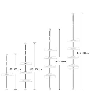 4 Tier Adjustable Bathroom Corner Shelf - 3