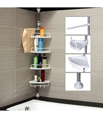 4 Tier Adjustable Bathroom Corner Shelf - 5