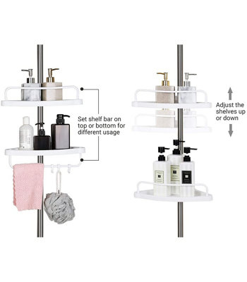 4 Tier Adjustable Bathroom Corner Shelf - 6
