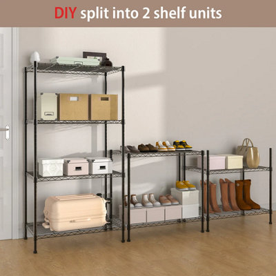 4 Tier Adjustable Wire Metal Shelving Rack 60 x 35 x 120cm Garage Storage
