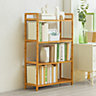 4 Tier Bamboo Wood Bookcase Storage Shelf, 68x 25x 100CM