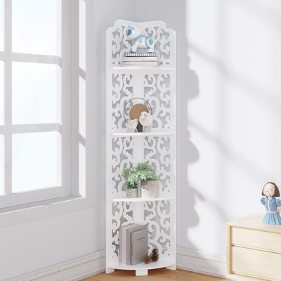 4 tier wooden corner shelf hot sale unit