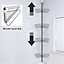 4 Tier Black Adjustable Metal Bathroom Corner Shelf Shower Caddy Basket Organizer H 250 cm