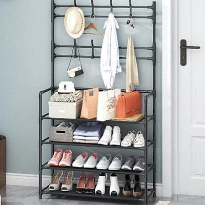 Shoe rack plus coat hanger store