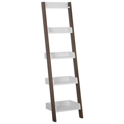 4 Tier Bookcase Dark Wood-White MOBILE DUO