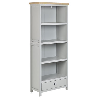 4 Tier Bookcase Light Grey CLIO