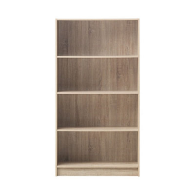 4 Tier Bookcase Tall Display Shelving Storage Unit Wood Furniture Sonoma Oak