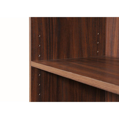 4 Tier Bookcase Tall Display Shelving Storage Unit Wood Furniture Walnut