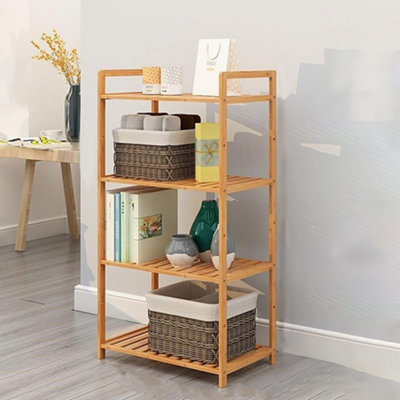 4 Tier Bookshelves Home Office Bookcase Shelf Storage Organizer for Bedroom Living Room Home Office 500mm(W)