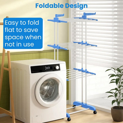 4 Tier Clothes Airer Rack Indoor & Outdoor Dryer Laundry Dry Rail ...