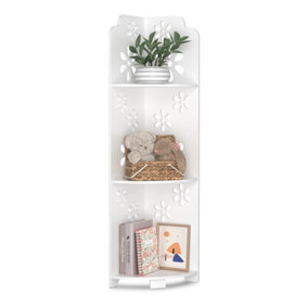 4 Tier Flower Corner Shelves Storage Bookcase Standing Shelf Units for Home