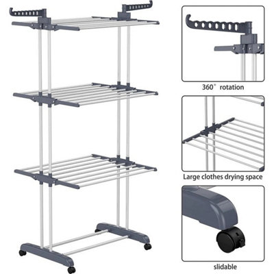 4-Tier Foldable Heavy Duty Clothes Airer Laundry Drying Rack