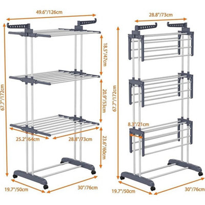 4-Tier Foldable Heavy Duty Clothes Airer Laundry Drying Rack