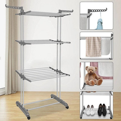 4-Tier Foldable Heavy Duty Clothes Airer Laundry Drying Rack
