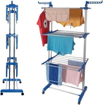 4 Tier Folding Clothes Airer Drying Rack Extra Large Laundry Stand