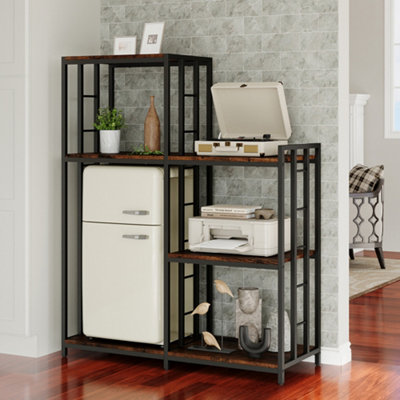 4-Tier Freestanding Kitchen Storage Rack Microwave Stand and Pantry ...