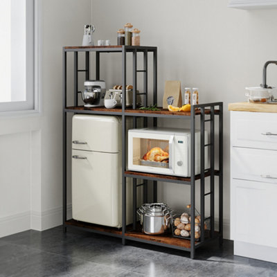 4-Tier Freestanding Kitchen Storage Rack Microwave Stand and Pantry ...