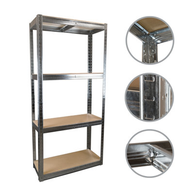 4 Tier Galvanised Garage Shelving 1500h x 700w x 300d mm 175kg