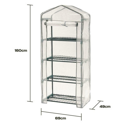 4-Tier Greenhouse Replacement Cover - Greenhouse or Grow Tunnel House - Strong Reinforced PE Material - Outdoor Gardening - 7