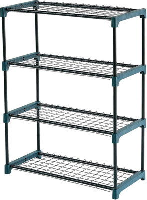 4 Tier Greenhouse Staging and Shelving Racks - Free Standing Outdoor Plant Stand - Tiered Garden Rack for Potting - 3