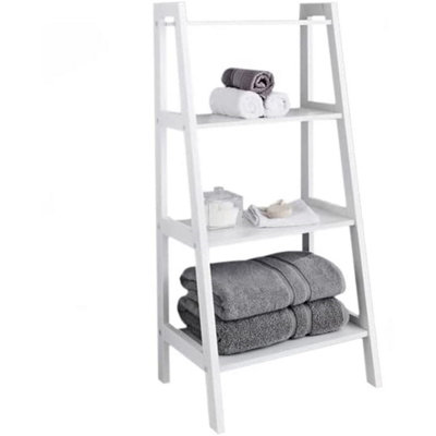 4 tier Ladder Shelf Storage Rack White