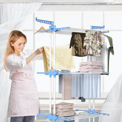 4-Tier Laundry Drying Rack with 2 Adjustable Side Wings